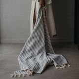 Striped Picnic Blanket | Grey - FINAL SALE