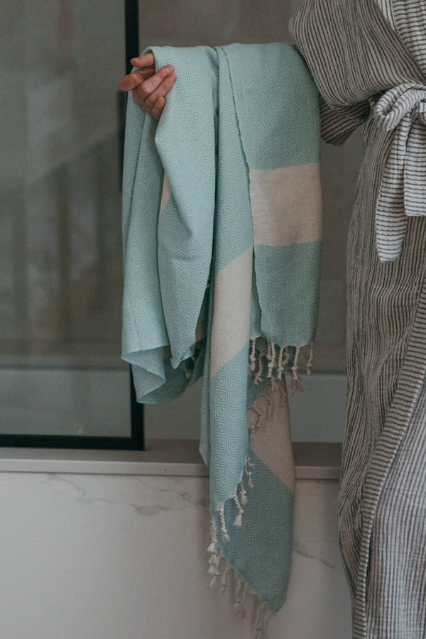 Diamond Turkish Towel | Blue Oasis