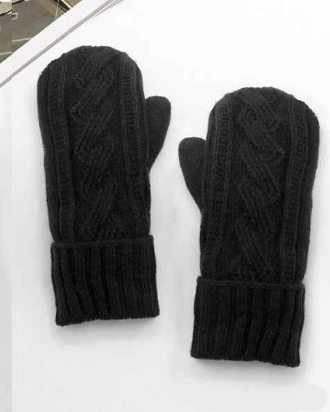 Twist Cable Knit Mittens