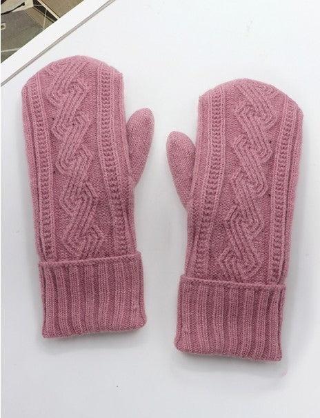 Twist Cable Knit Mittens