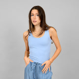 Tanith Double U Tank Top | Blue Shadow