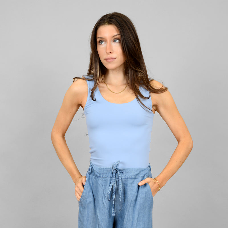 Tanith Double U Tank Top | Blue Shadow