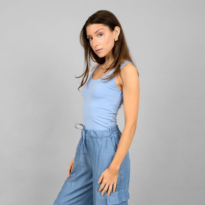 Tanith Double U Tank Top | Blue Shadow