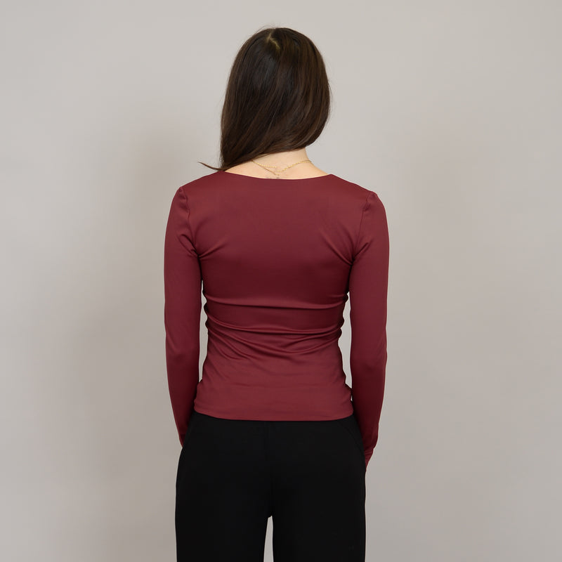 Sanna Long Sleeve Top | Oxblood