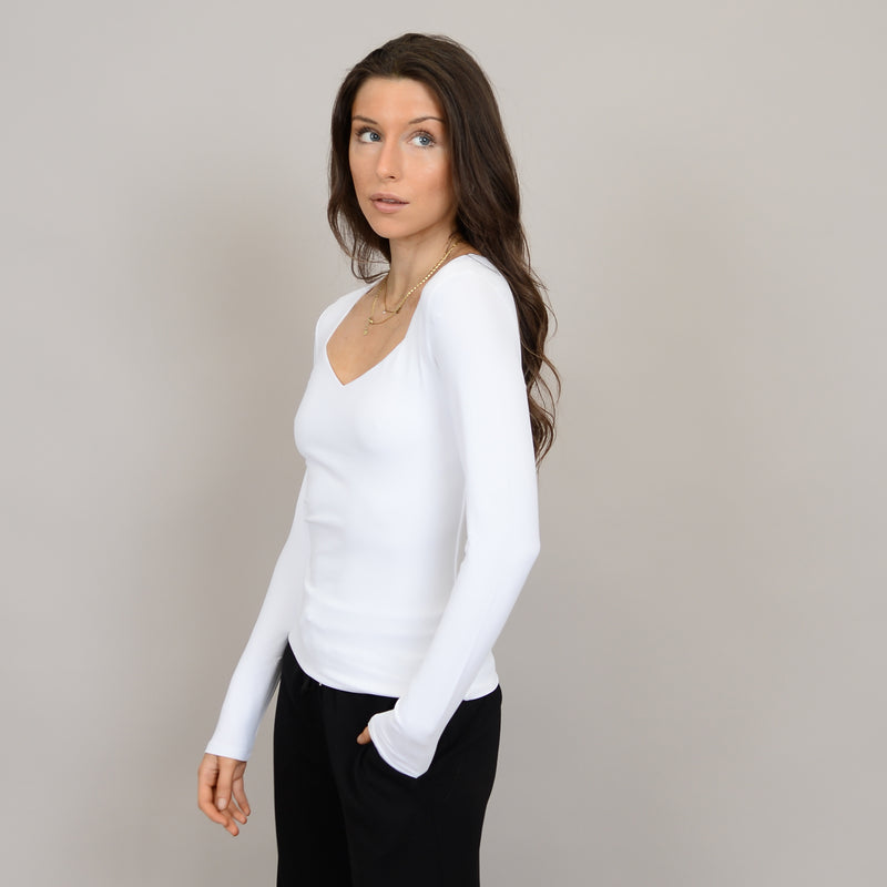 Sanna Long Sleeve Top | White