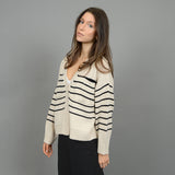 Fatima Cardigan | White Beach Stripe