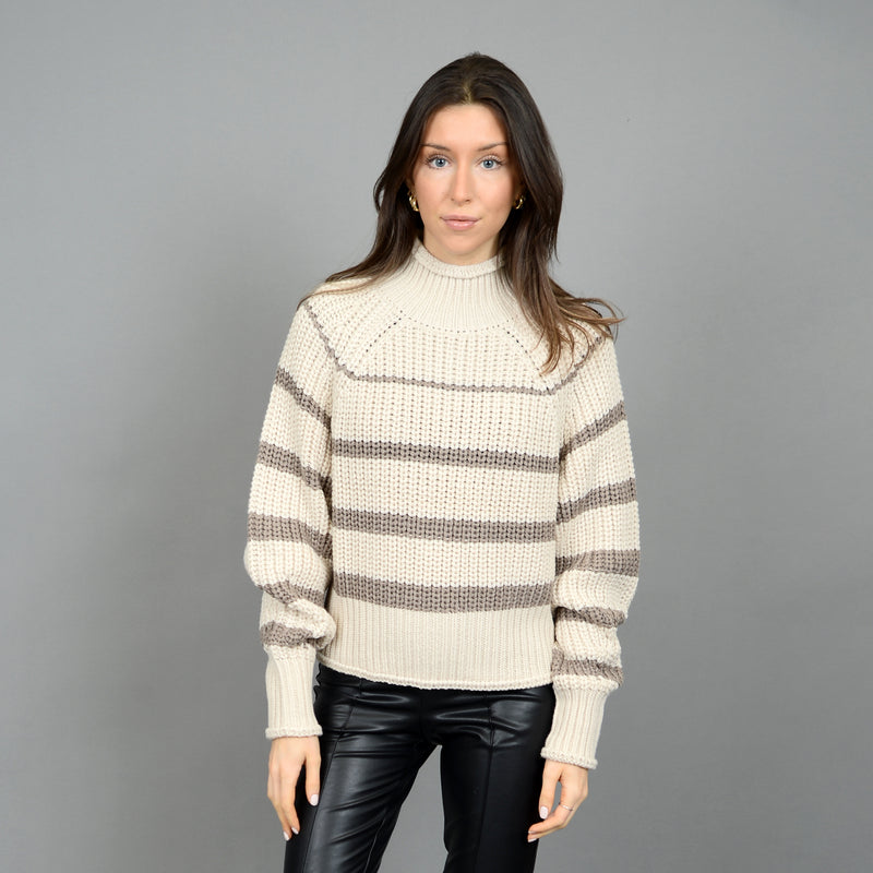 Harlow Pullover | White Beach Stripe