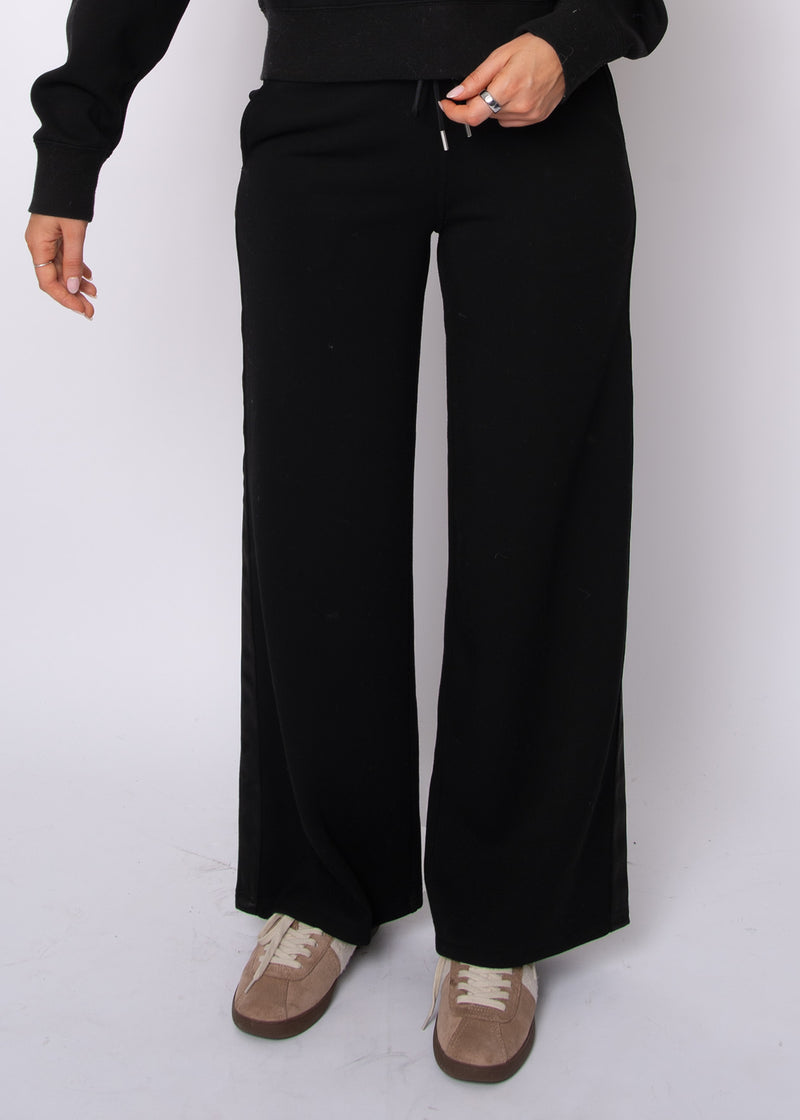 Erika Pants | Black Satin Stripe