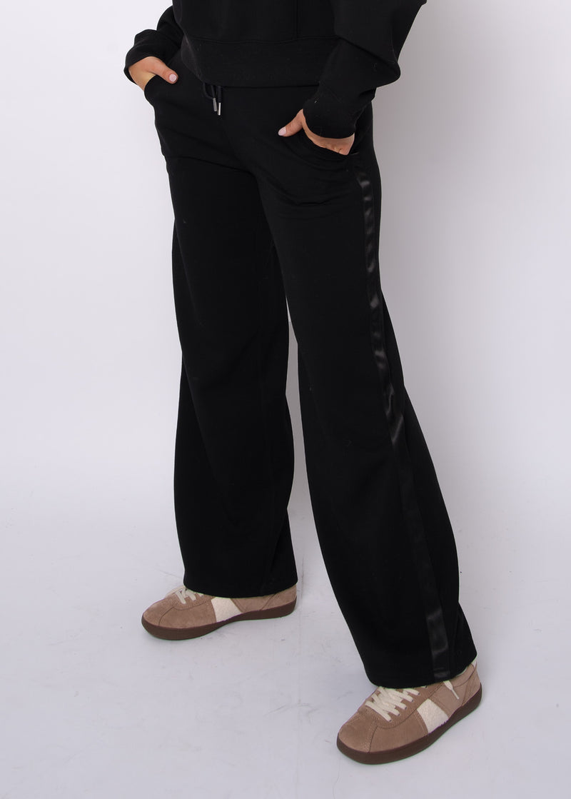 Erika Pants | Black Satin Stripe