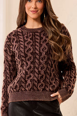 Special Wash Crewneck Sweater | Saddle Brown