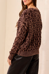 Special Wash Crewneck Sweater | Saddle Brown