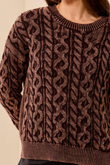 Special Wash Crewneck Sweater | Saddle Brown