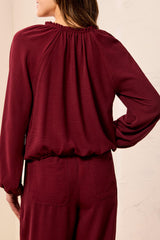 Front Knot Blouse | Cherry Lacquer