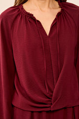 Front Knot Blouse | Cherry Lacquer