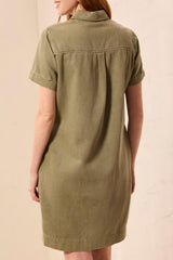 Pop Over Shirt Dress | Olive Stone
