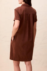 Pop Over Shirt Dress | Rustic Brown