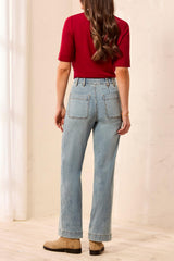 Sophia Curvy Straight Ankle Jeans | Skylight