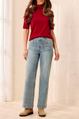 Sophia Curvy Straight Ankle Jeans | Skylight