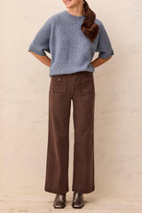 Sophia Curvy Straight Ankle Jeans | Saddle Brown