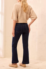 Audrey Pull On Flare Jeans | Dark Night