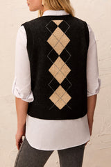 Argyle Sweater Vest | Black