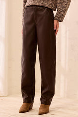 Bobbi Barrel PU Pant | Saddle Brown