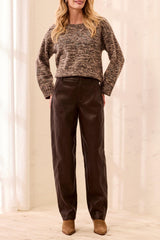 Bobbi Barrel PU Pant | Saddle Brown