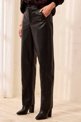 Bobbi Barrel PU Pant | Black
