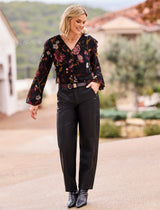 Bobbi Barrel PU Pant | Black