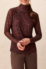 Mesh Turtleneck | Rustic Brown