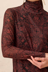 Mesh Turtleneck | Rustic Brown
