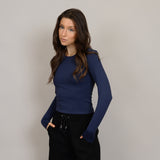 Roxie Long Sleeve Top | Navy