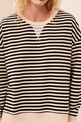 Striped Crewneck | Black