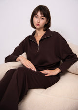 Seanni Half Zip Pullover | Brown