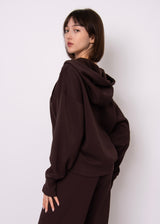 Sallie Snap Front Hoodie | Brown