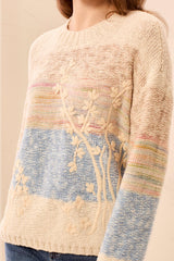 Embroidered Sweater | Azure