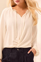 Front Knot Blouse | Cream
