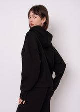 Sallie Snap Front Hoodie | Black