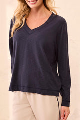 V Neck Top | Sapphire
