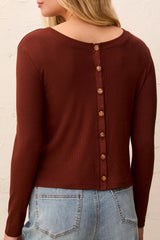 Reversible Cardi Top | Rustic Brown