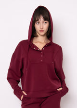 Sallie Snap Front Hoodie | Oxblood
