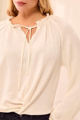 Front Knot Blouse | Cream