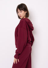 Sallie Snap Front Hoodie | Oxblood