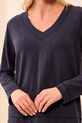 V Neck Top | Sapphire