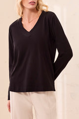 V Neck Top | Black