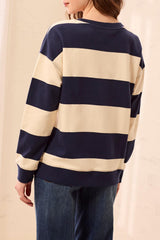 Heart Striped Sweater | Navy