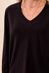 V Neck Top | Black