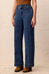 Audrey Wide Denim Trouser | Dusk