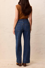 Audrey Wide Denim Trouser | Dusk
