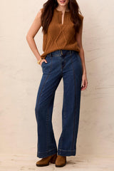 Audrey Wide Denim Trouser | Dusk